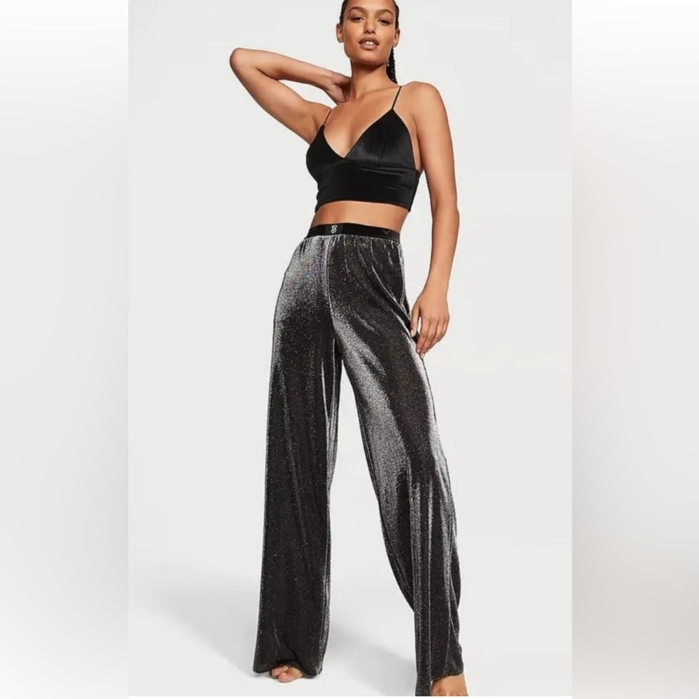 Victoria's Secret Black and Silver Pajama Set